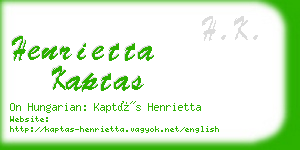 henrietta kaptas business card